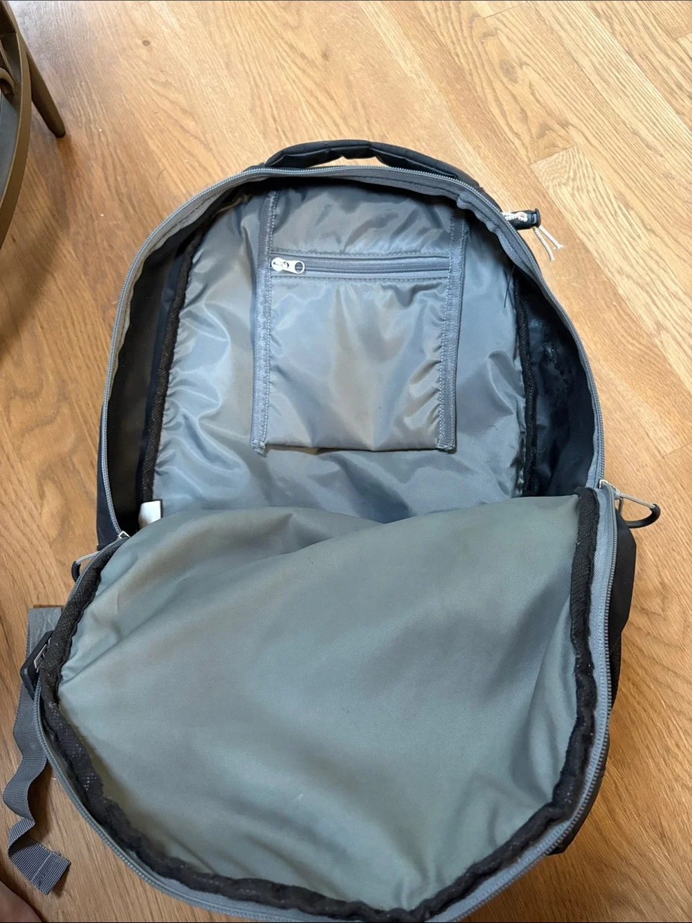 Black and Gray Men's LaCrosse Backpack with Front Pocket
